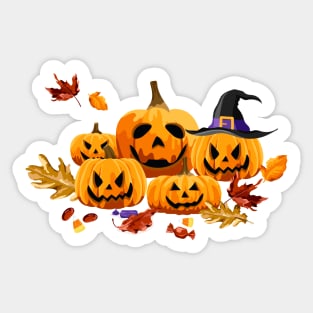 Autumn Evil Pumpkin Sticker